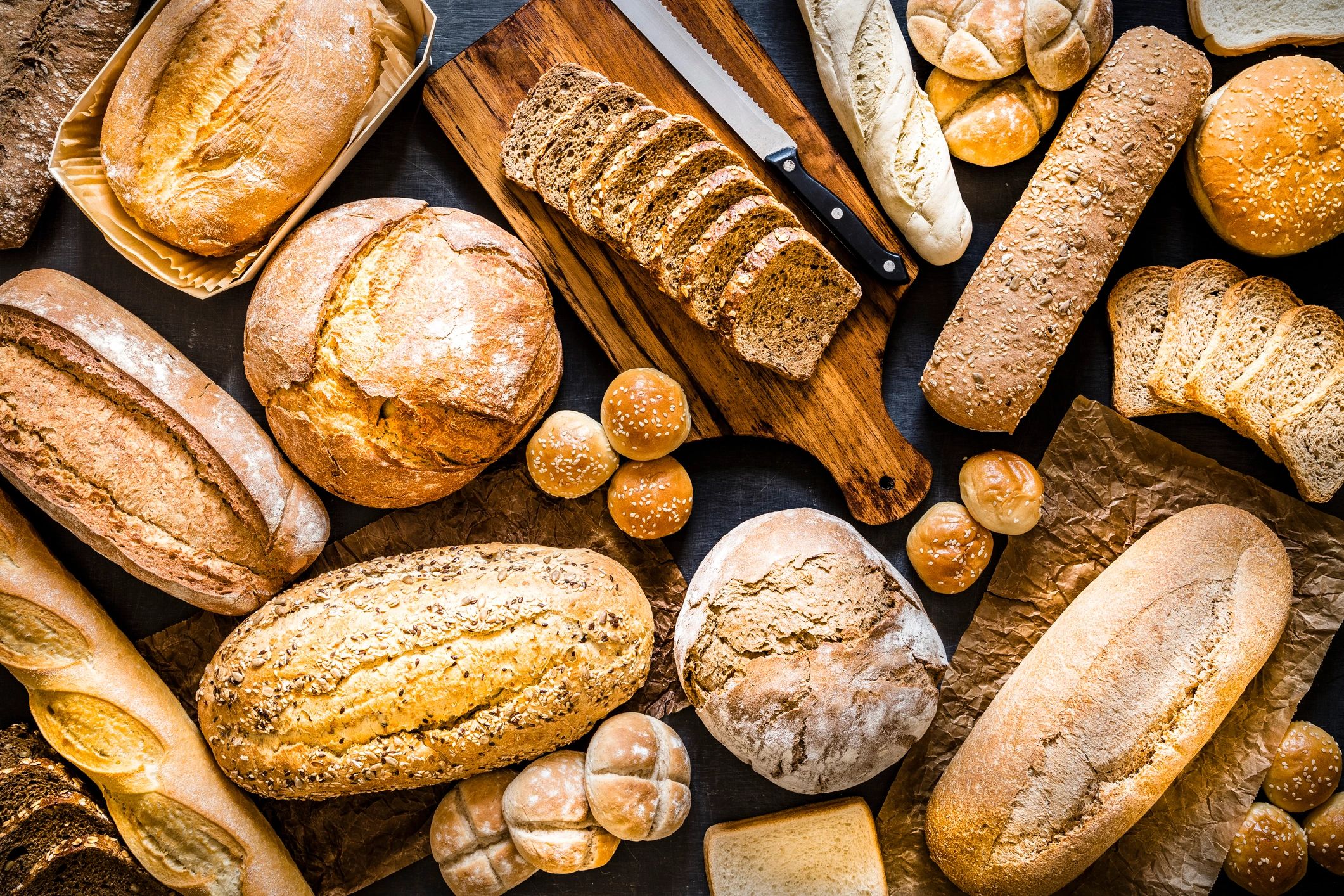 fresh bread and pastries display