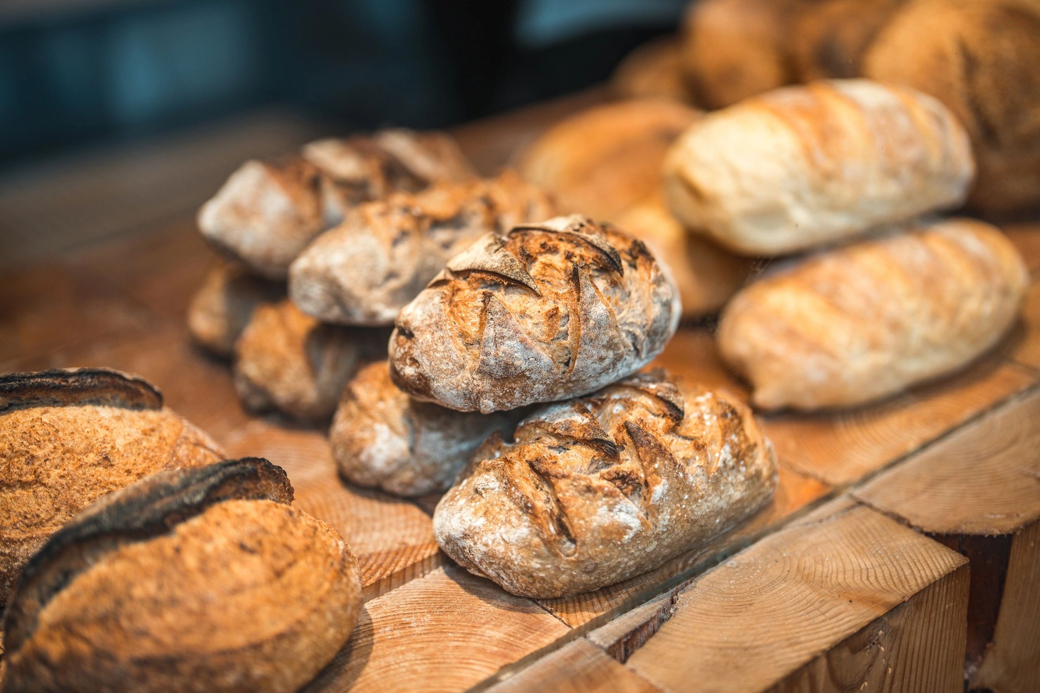 Variety of artisan breads