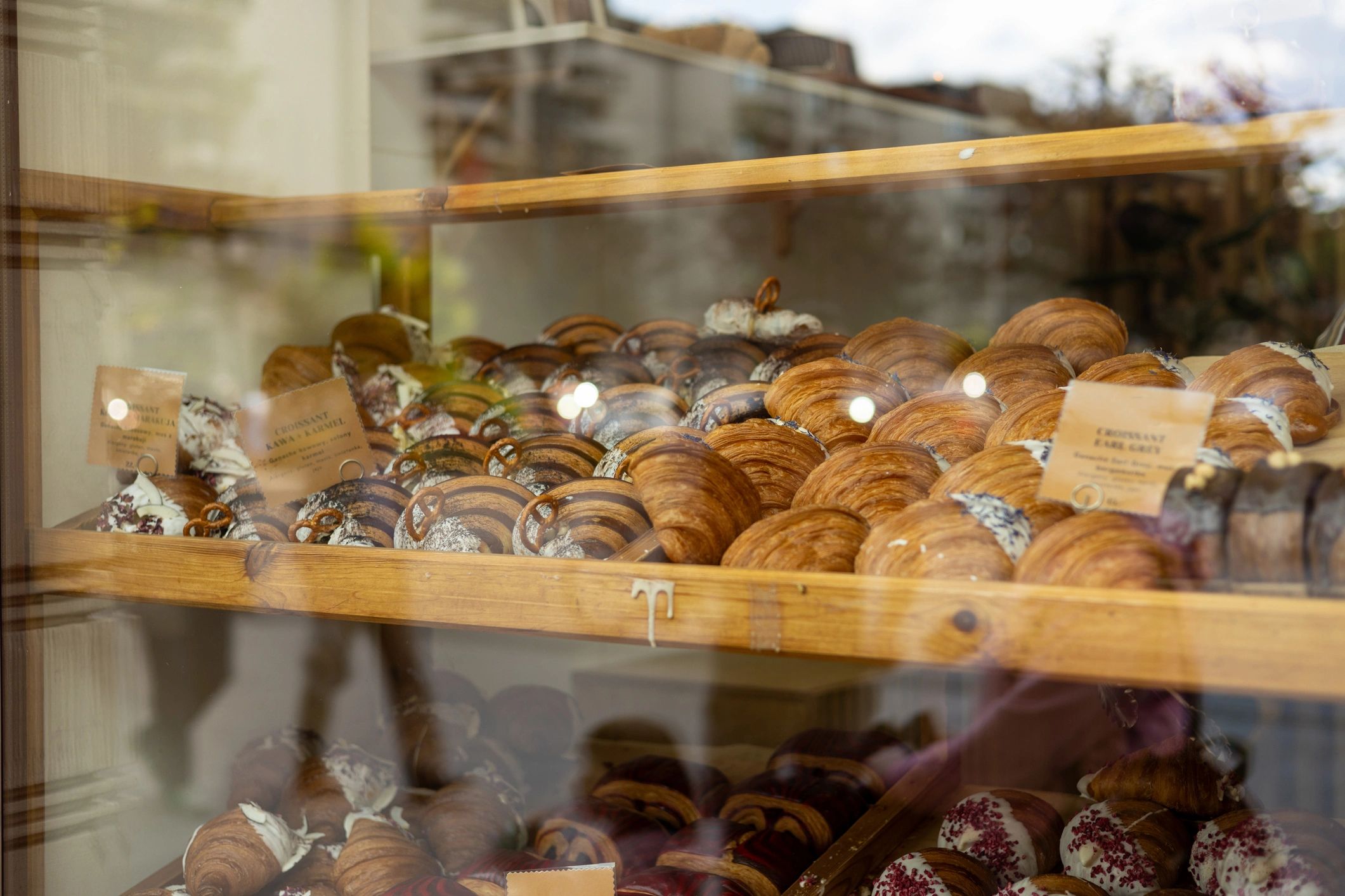 Bakery counter with fresh baked goods