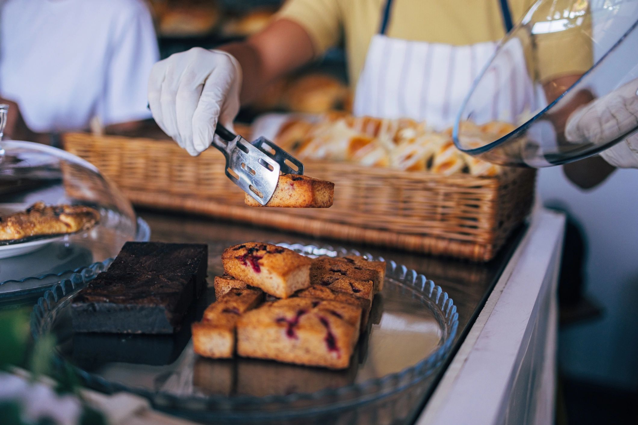 Fresh bread and pastries on display at LepaPekarka