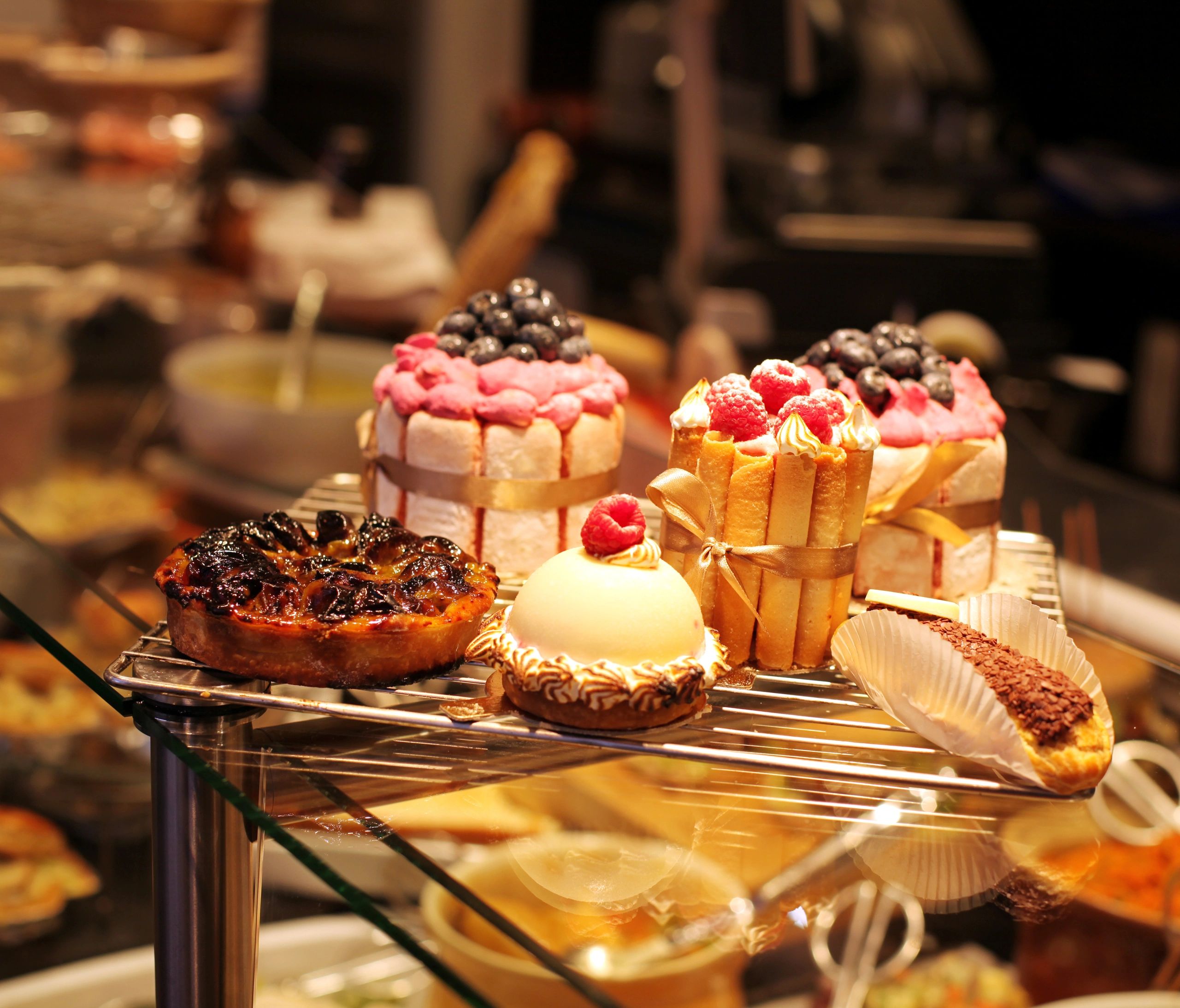 French pastries on display at LepaPekarka bakery